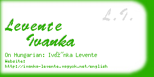 levente ivanka business card